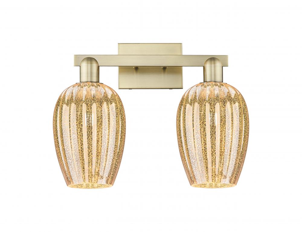 Preston - 2 Light - 16 inch - Brushed Brass - Bath Vanity Light