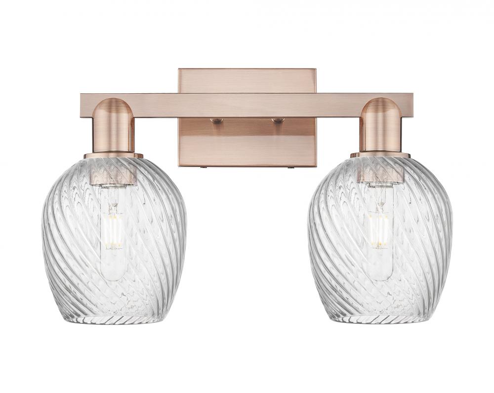 Salina - 2 Light - 17 inch - Antique Copper - Bath Vanity Light
