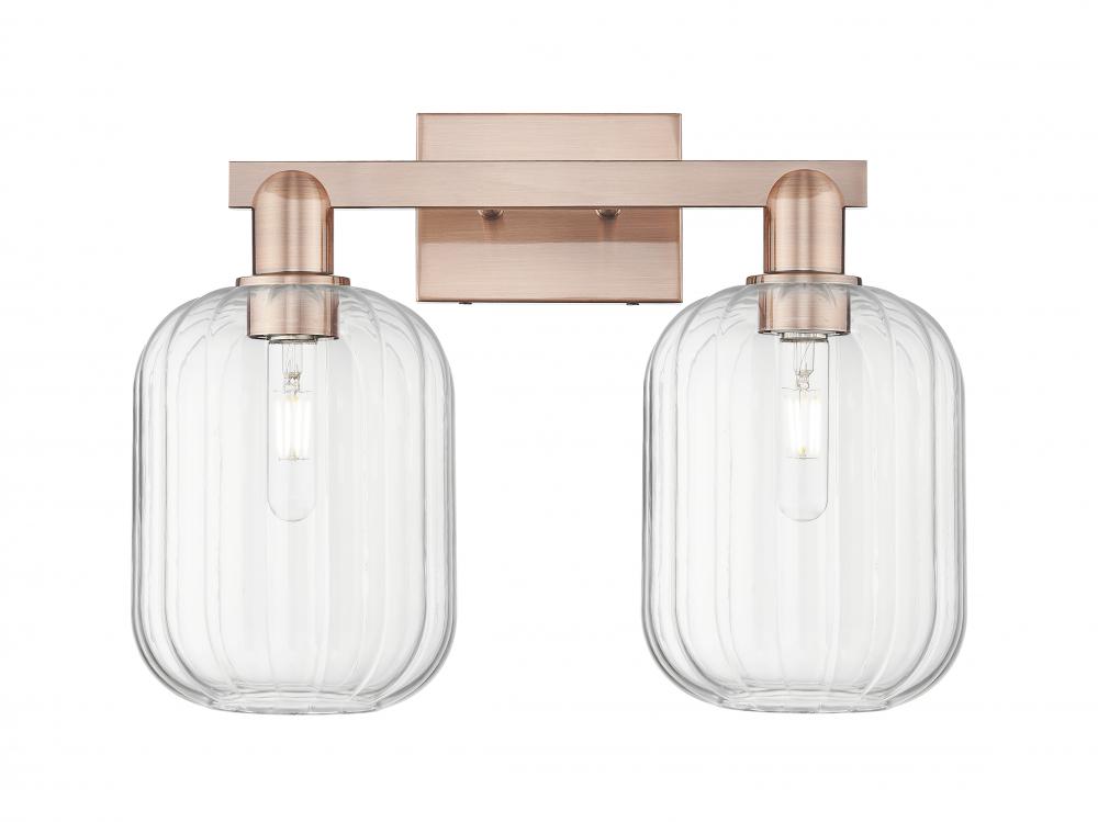 Preston Cylinder - 2 Light - 16 inch - Antique Copper - Bath Vanity Light