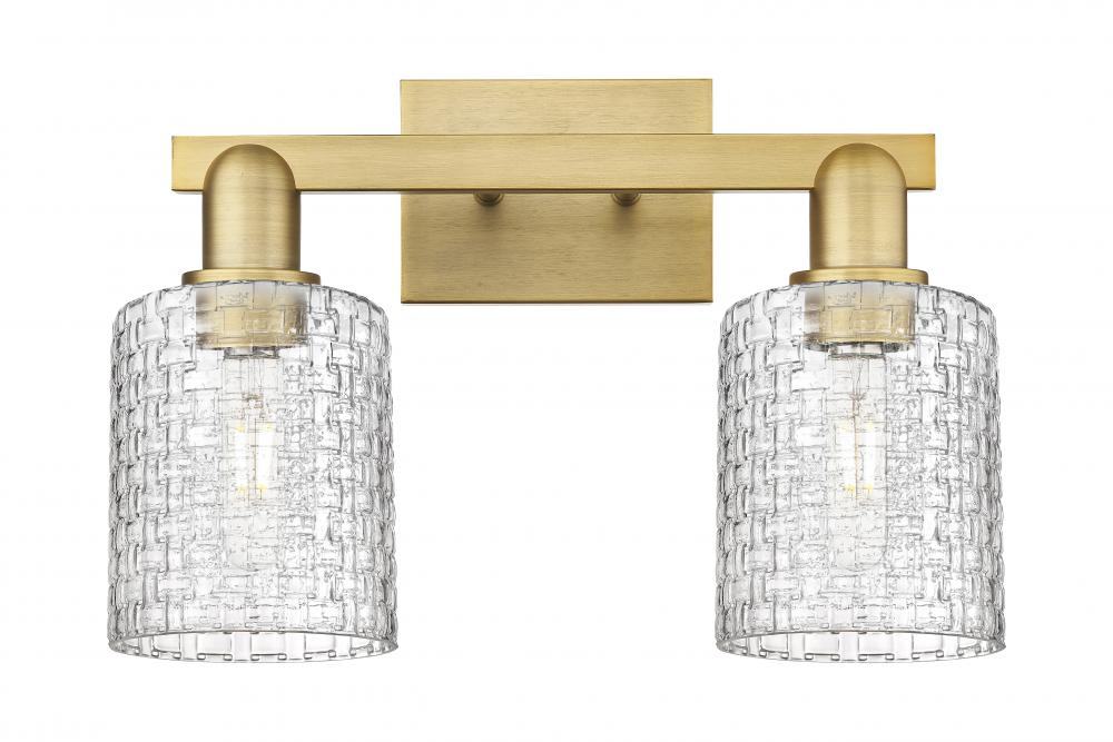 Cobbleskill - 2 Light - 16 inch - Brushed Brass - Bath Vanity Light
