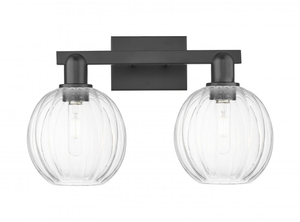 Preston Globe - 2 Light - 16 inch - Matte Black - Bath Vanity Light