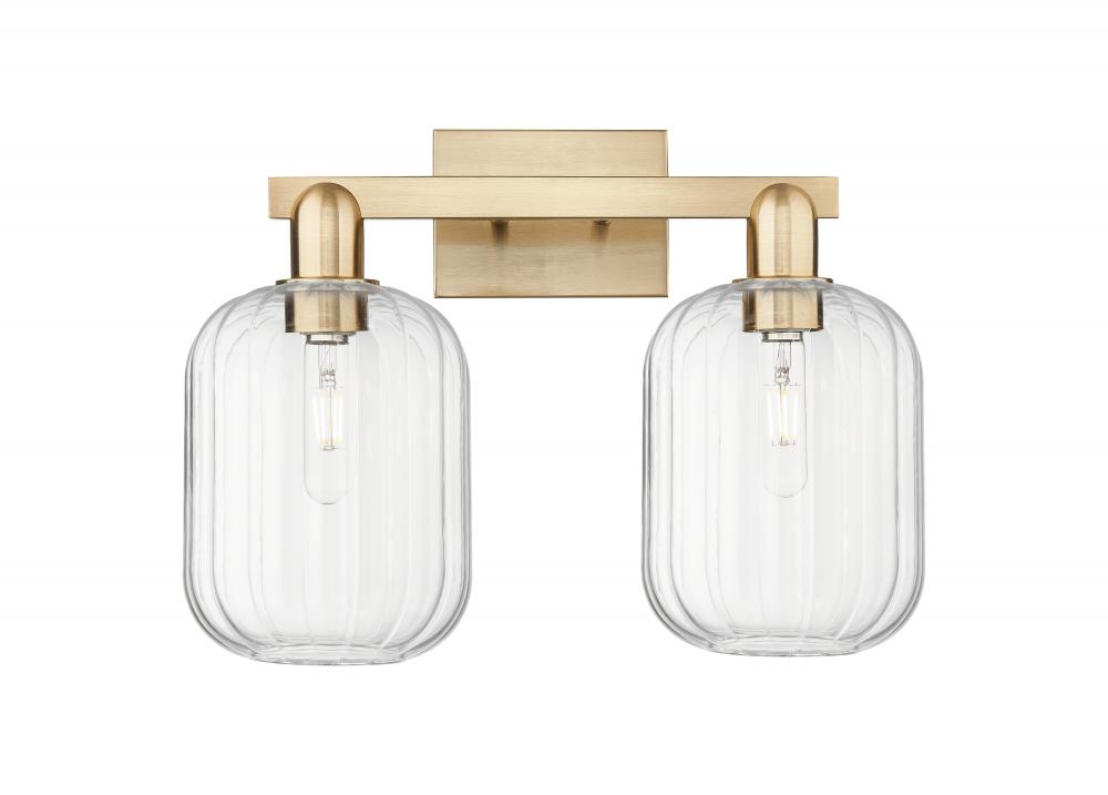 Preston Cylinder - 2 Light - 16 inch - Champagne Bronze - Bath Vanity Light