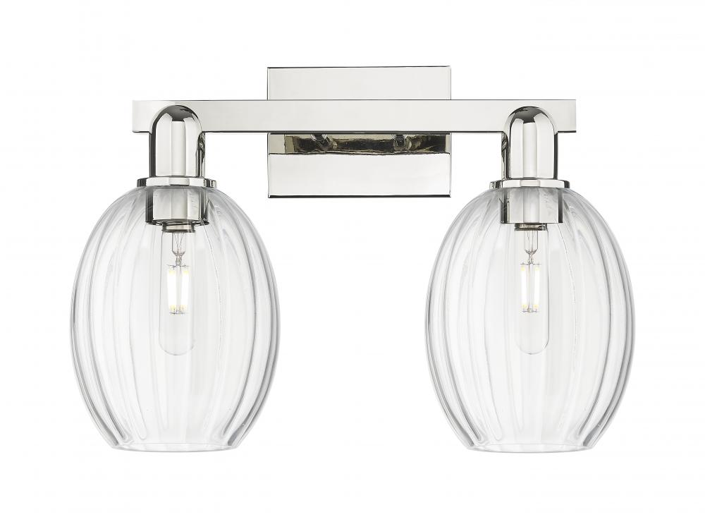 Preston Bulb - 2 Light - 16 inch - Polished Nickel - Bath Vanity Light