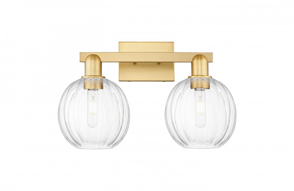 Preston Globe - 2 Light - 16 inch - Satin Gold - Bath Vanity Light