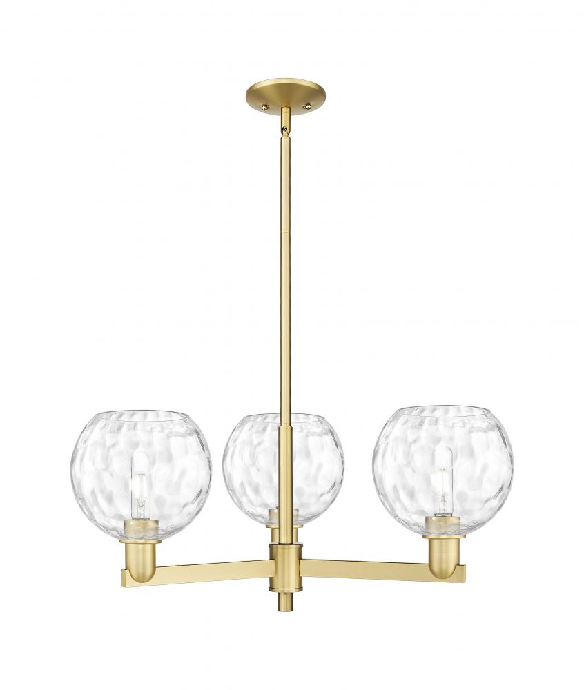 Athens Water Glass - 3 Light - 30 inch - Satin Gold - Stem hung - Pendant