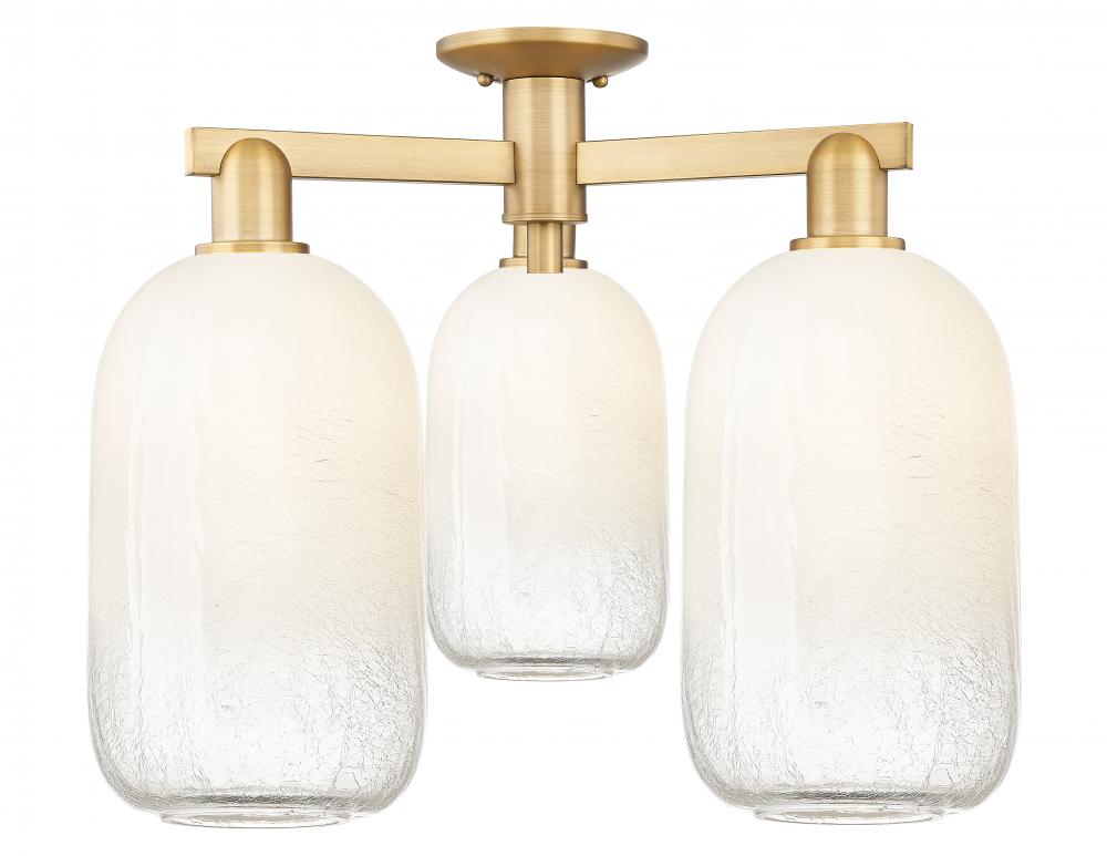 Brookhaven Cloche - 3 Light - 6 inch - Brushed Brass - Semi-Flush Mount