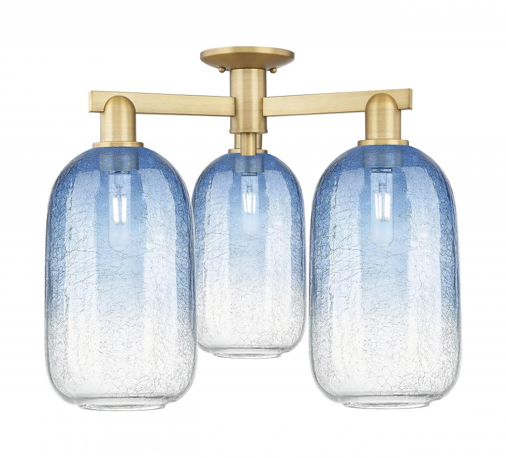 Brookhaven Cloche - 3 Light - 6 inch - Brushed Brass - Semi-Flush Mount