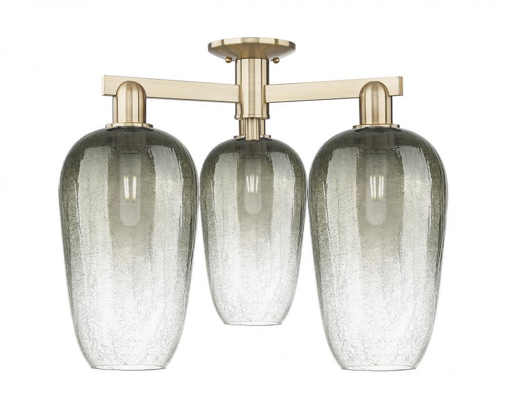 Brookhaven Flute - 3 Light - 6 inch - Champagne Bronze - Semi-Flush Mount