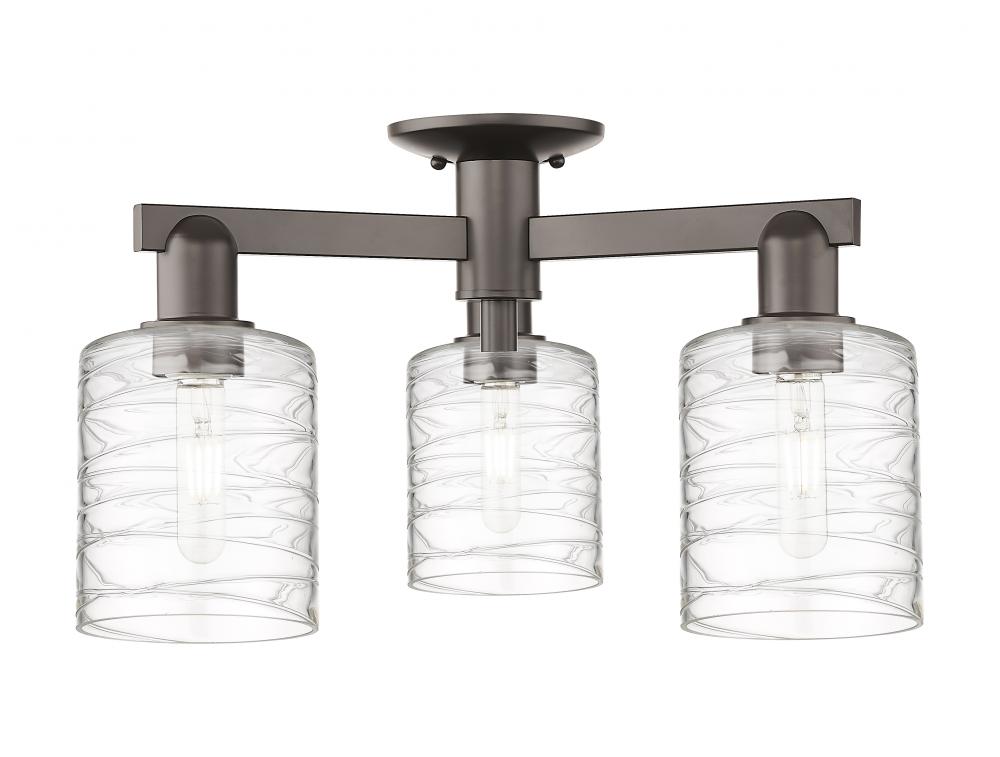 Cobbleskill - 3 Light - 23 inch - Oil Rubbed Bronze - Semi-Flush Mount