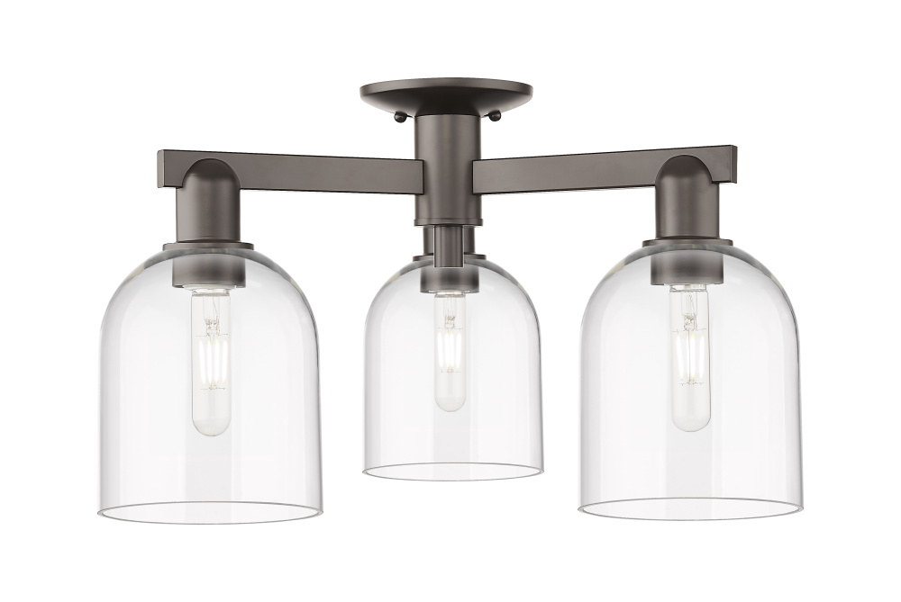 Bella - 3 Light - 23 inch - Oil Rubbed Bronze - Semi-Flush Mount