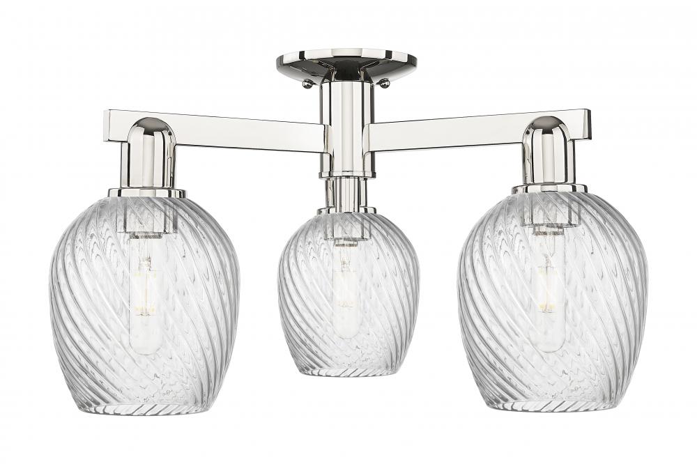 Salina - 3 Light - 23 inch - Polished Nickel - Semi-Flush Mount