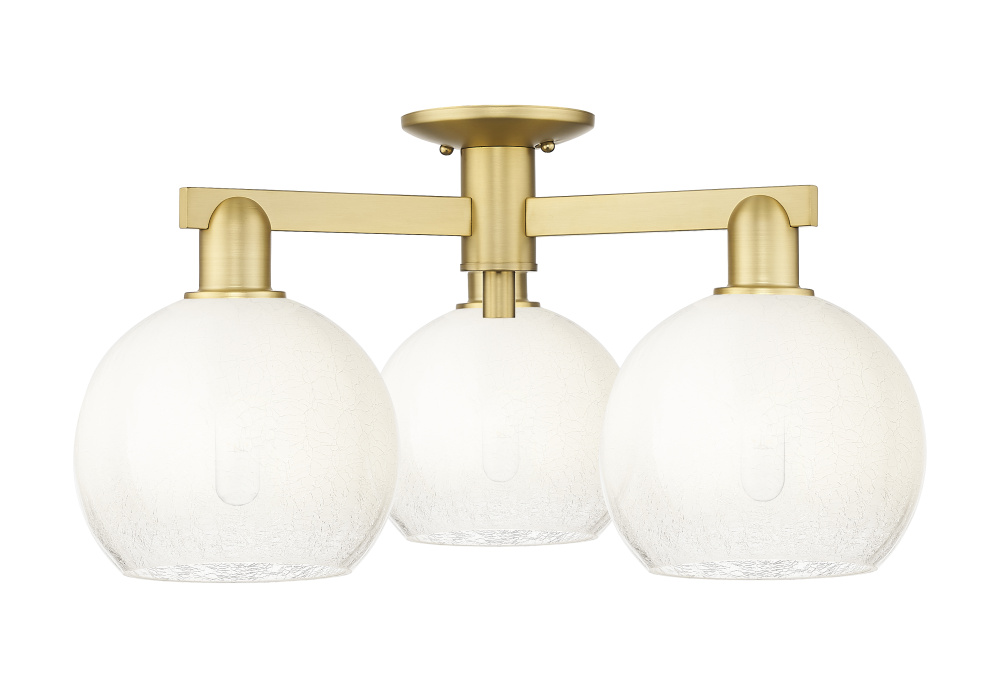 Brookhaven Globe - 3 Light - 6 inch - Satin Gold - Semi-Flush Mount
