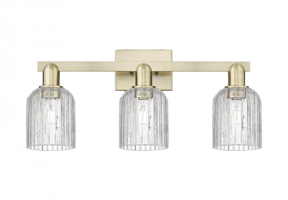 Bridal Veil - 3 Light - 26 inch - Antique Brass - Bath Vanity Light