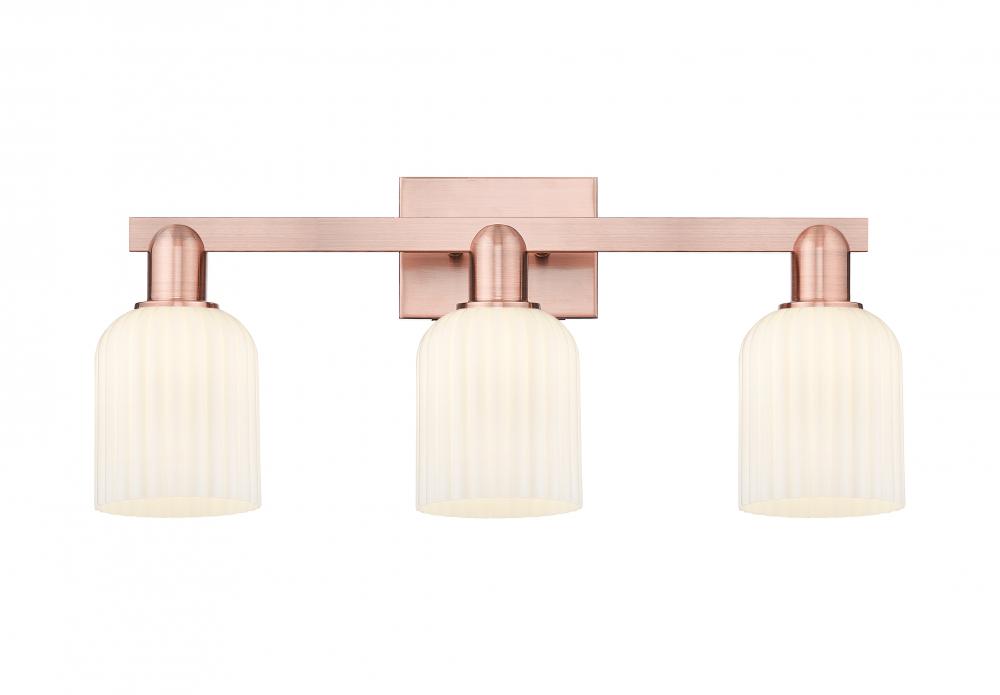 Bridal Veil - 3 Light - 26 inch - Antique Copper - Bath Vanity Light