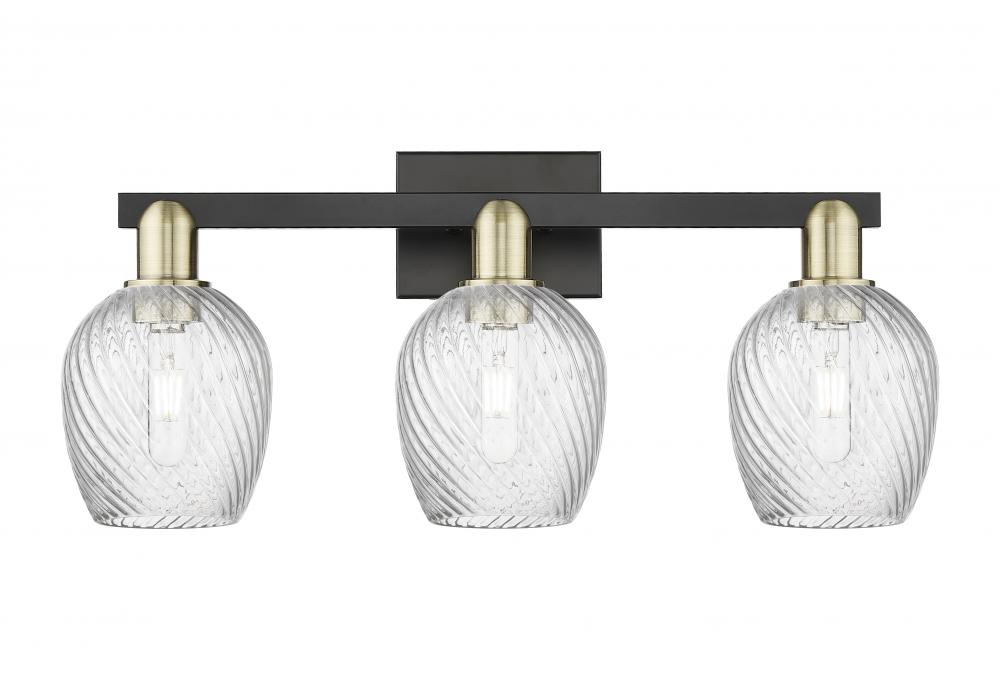 Salina - 3 Light - 25 inch - Black Antique Brass - Bath Vanity Light