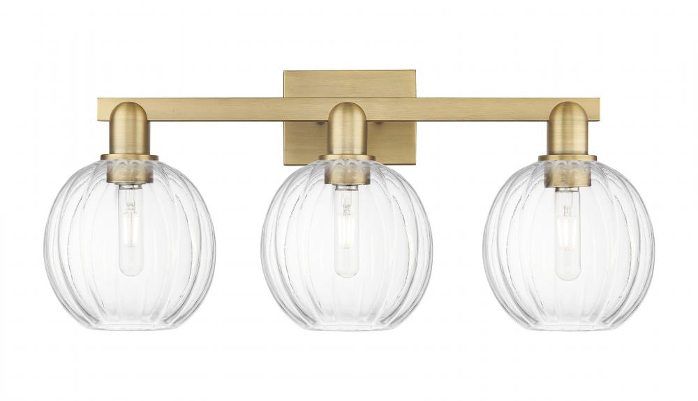 Preston Globe - 3 Light - 26 inch - Brushed Brass - Bath Vanity Light