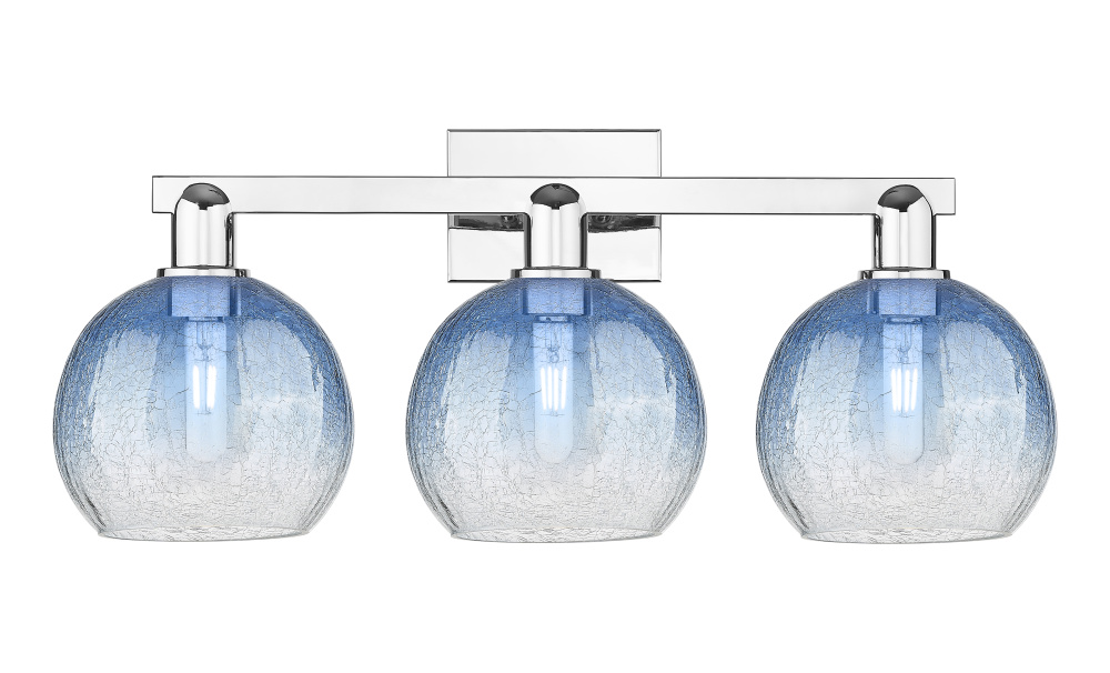Brookhaven Globe - 3 Light - 26 inch - Polished Chrome - Bath Vanity Light