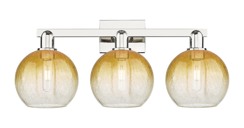 Brookhaven Globe - 3 Light - 26 inch - Polished Nickel - Bath Vanity Light