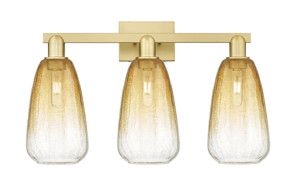 Brookhaven Almond - 3 Light - 26 inch - Satin Gold - Bath Vanity Light