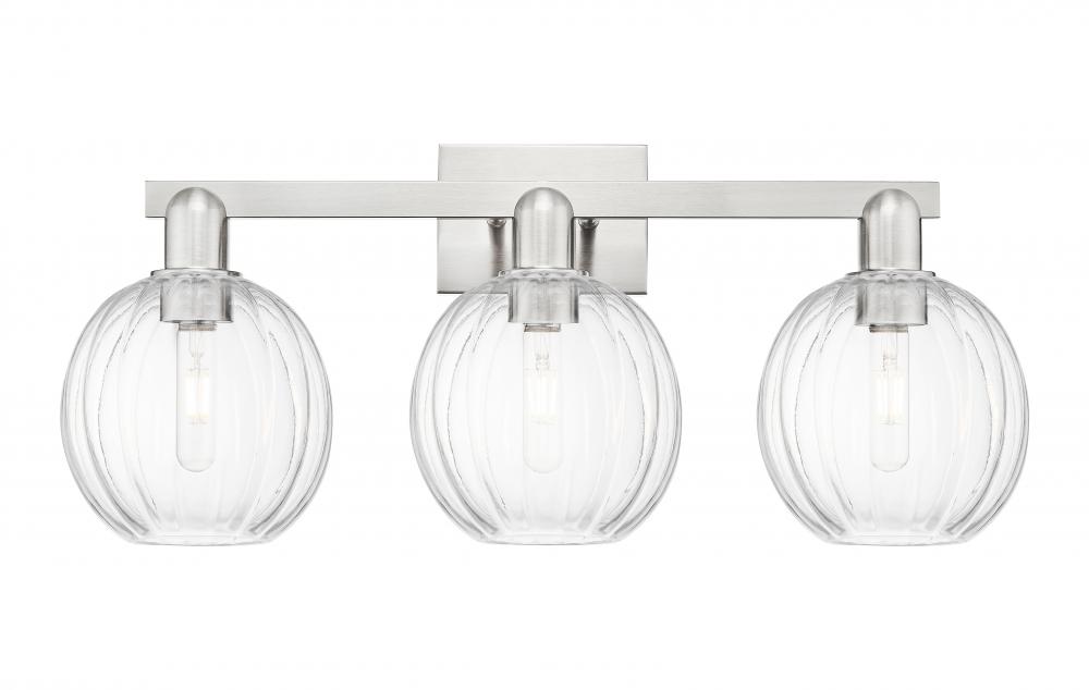 Preston Globe - 3 Light - 26 inch - Brushed Satin Nickel - Bath Vanity Light