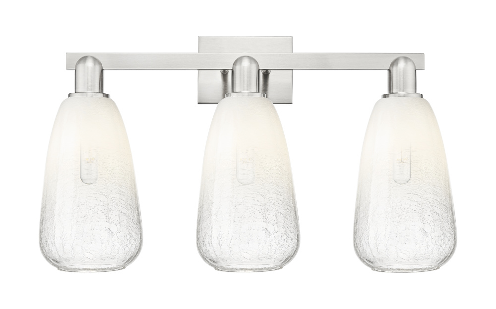 Brookhaven Almond - 3 Light - 26 inch - Brushed Satin Nickel - Bath Vanity Light