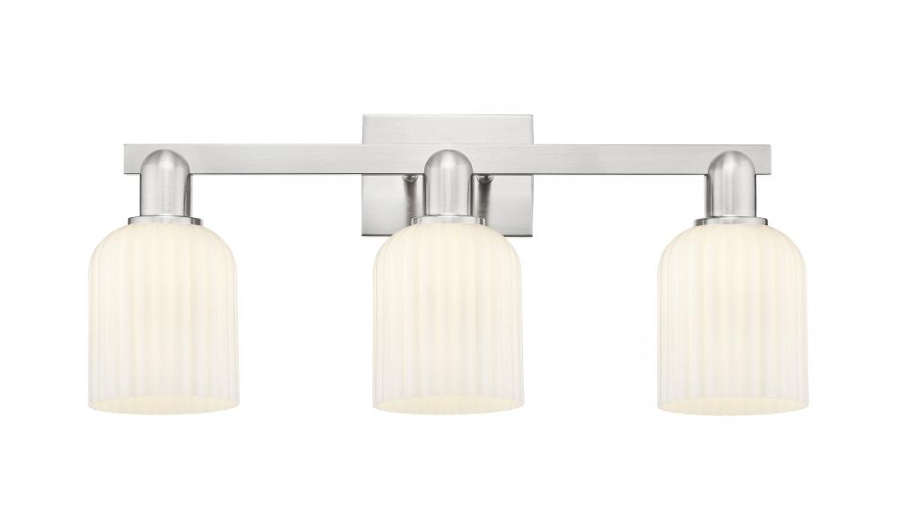 Bridal Veil - 3 Light - 26 inch - Brushed Satin Nickel - Bath Vanity Light