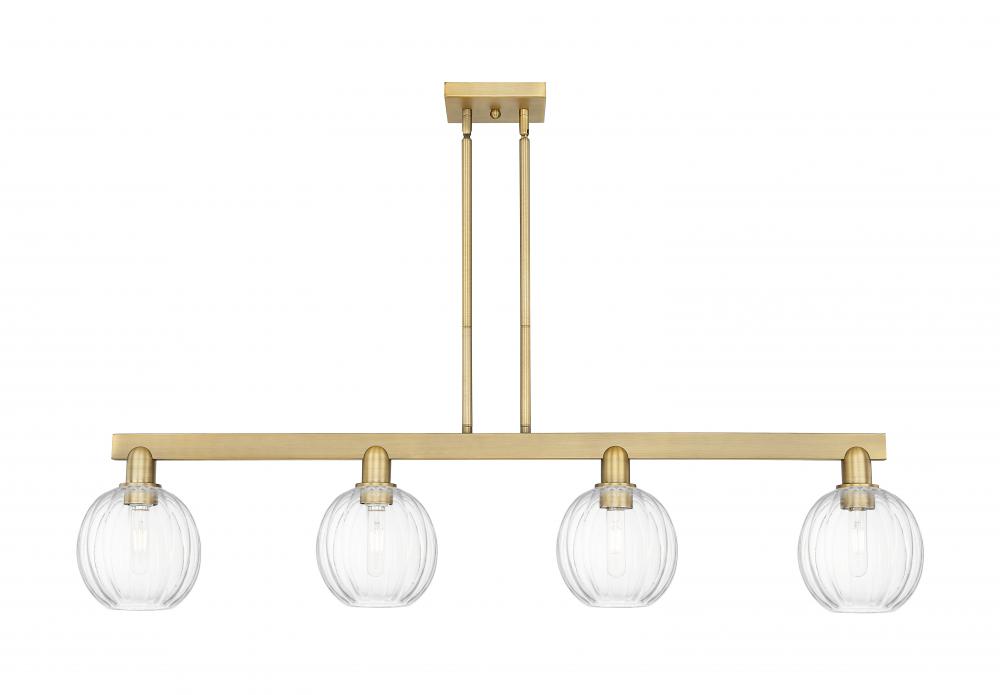 Preston Globe - 4 Light - 48 inch - Brushed Brass - Stem hung - Island Light