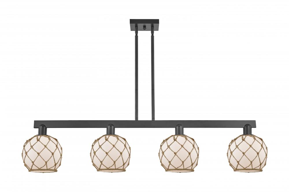 Farmhouse Rope - 4 Light - 51 inch - Matte Black - Stem hung - Island Light