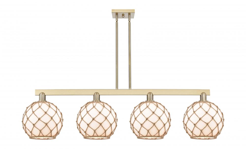 Farmhouse Rope - 4 Light - 53 inch - Champagne Bronze - Stem hung - Island Light