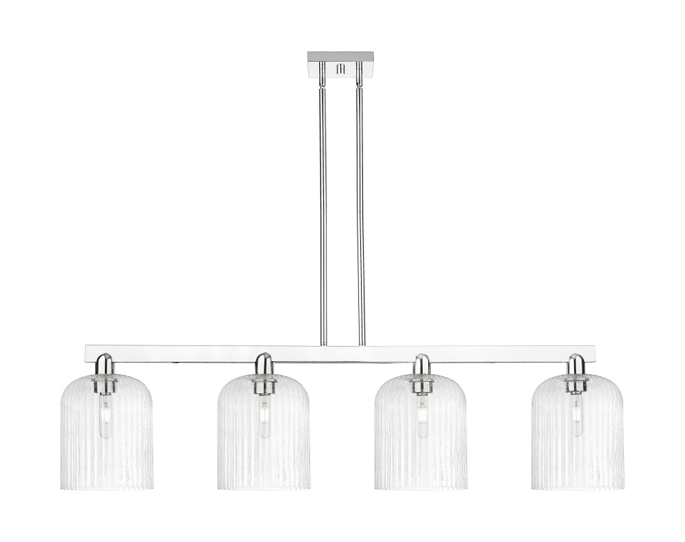 Bridal Veil - 4 Light - 51 inch - Polished Chrome - Stem hung - Island Light