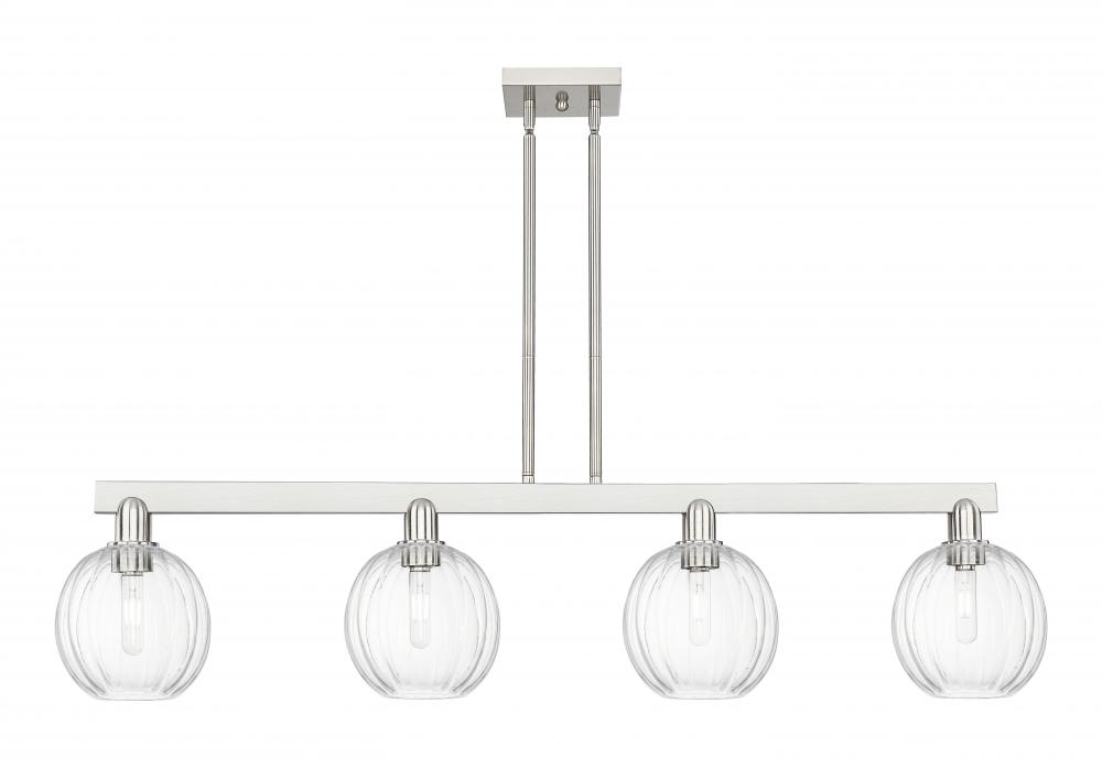 Preston Globe - 4 Light - 48 inch - Brushed Satin Nickel - Stem hung - Island Light