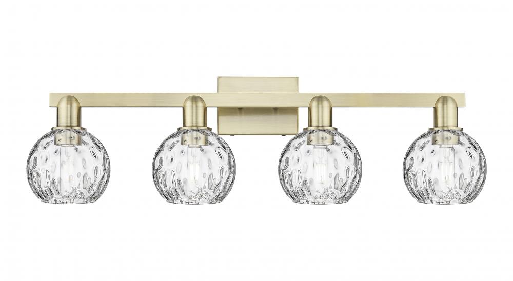 Athens Water Glass - 4 Light - 33 inch - Antique Brass - Bath Vanity Light