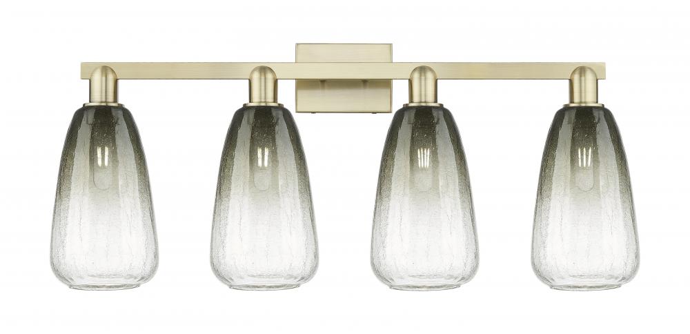 Brookhaven Almond - 4 Light - 36 inch - Antique Brass - Bath Vanity Light