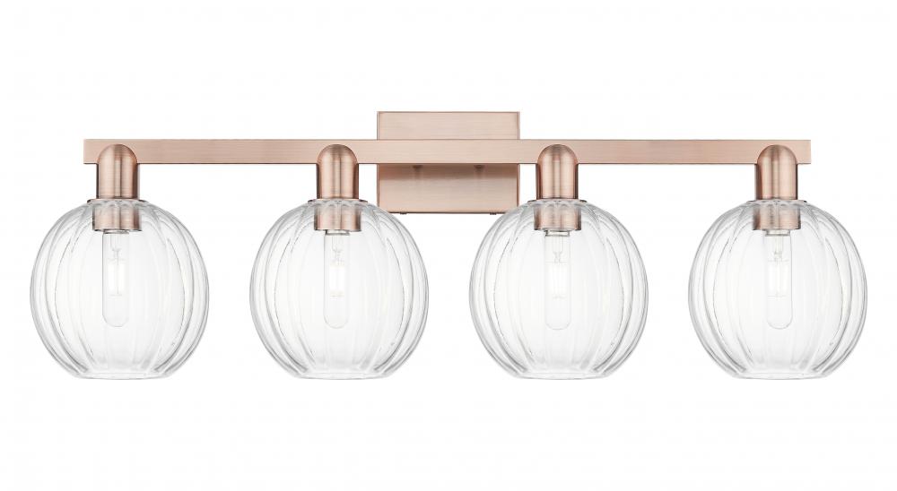 Preston Globe - 4 Light - 36 inch - Antique Copper - Bath Vanity Light