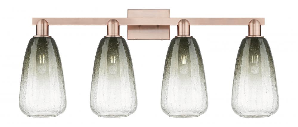 Brookhaven Almond - 4 Light - 36 inch - Antique Copper - Bath Vanity Light