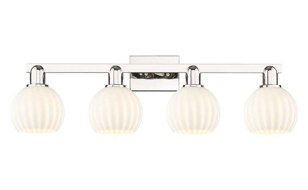 White Venetian - 4 Light - 33 inch - Polished Nickel - Bath Vanity Light