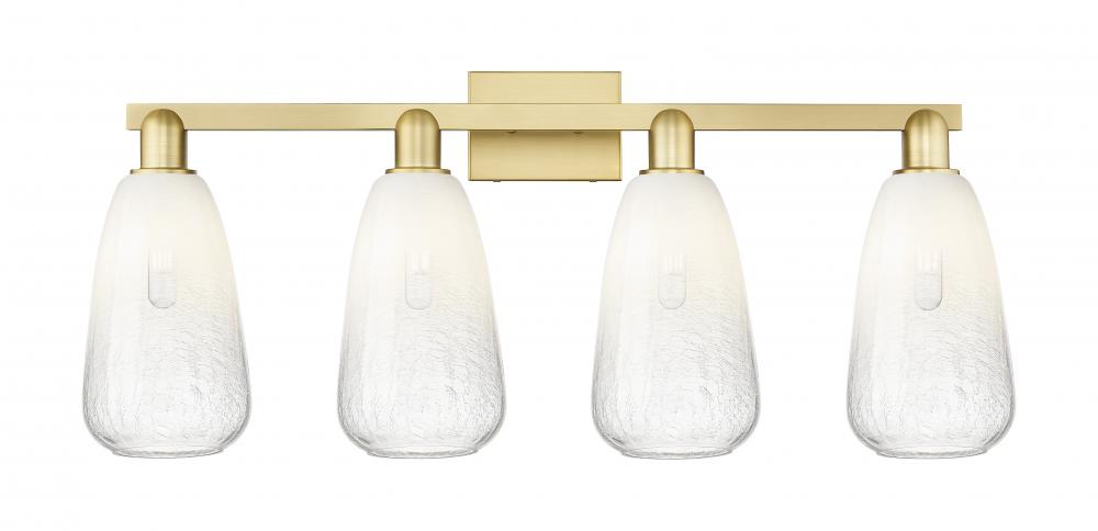 Brookhaven Almond - 4 Light - 36 inch - Satin Gold - Bath Vanity Light