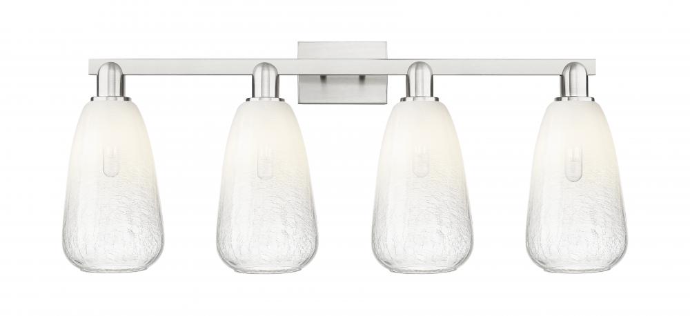 Brookhaven Almond - 4 Light - 36 inch - Brushed Satin Nickel - Bath Vanity Light
