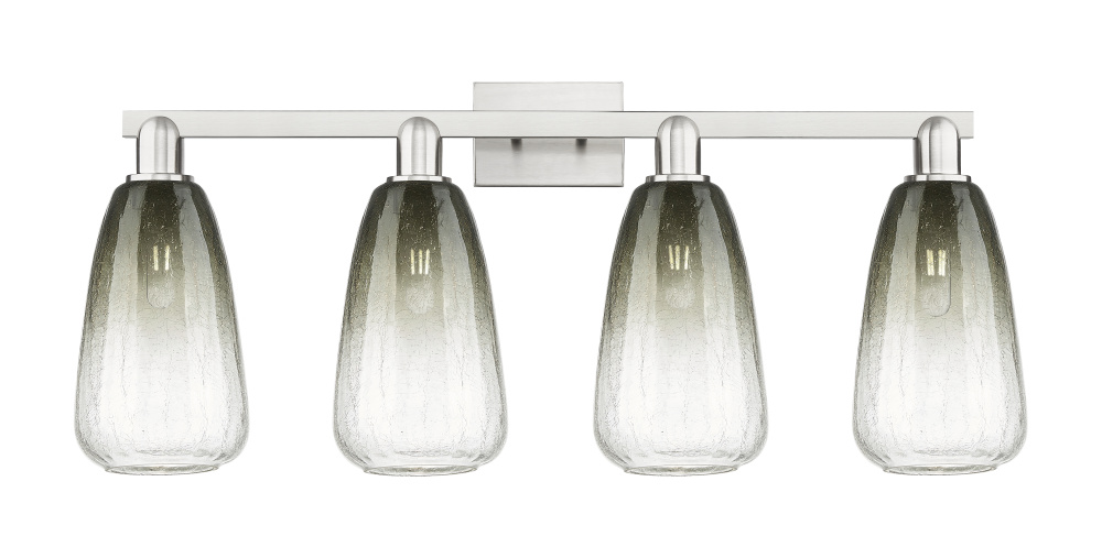 Brookhaven Almond - 4 Light - 36 inch - Brushed Satin Nickel - Bath Vanity Light