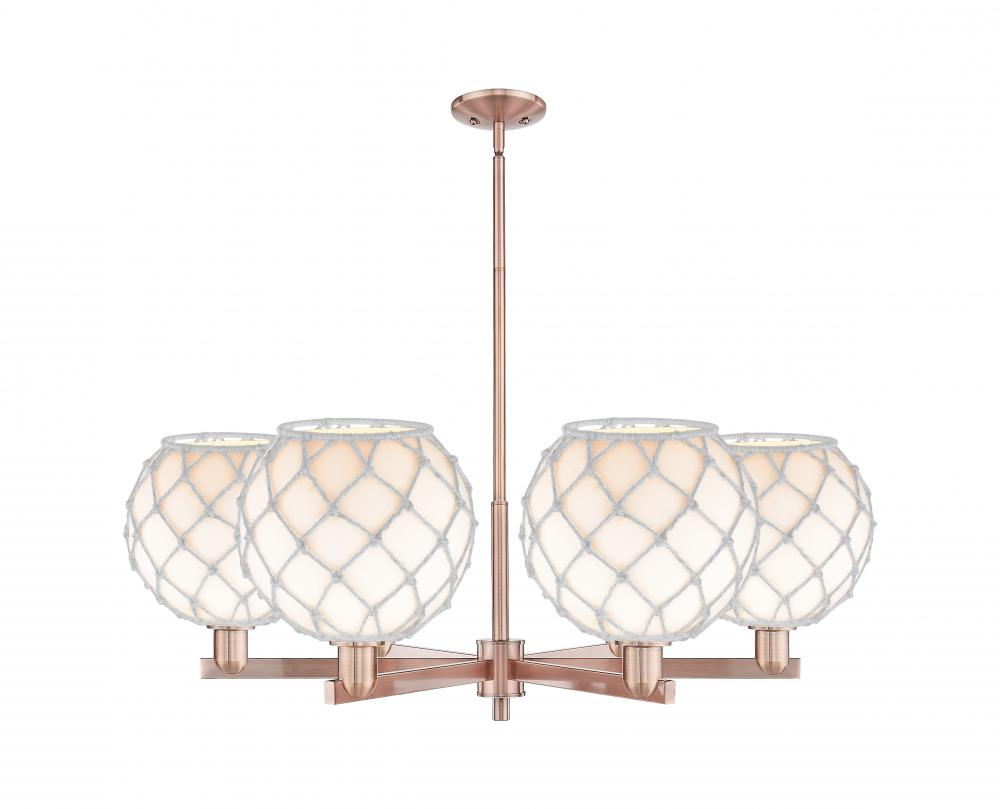 Farmhouse Rope - 6 Light - 40 inch - Antique Copper - Stem hung - Chandelier