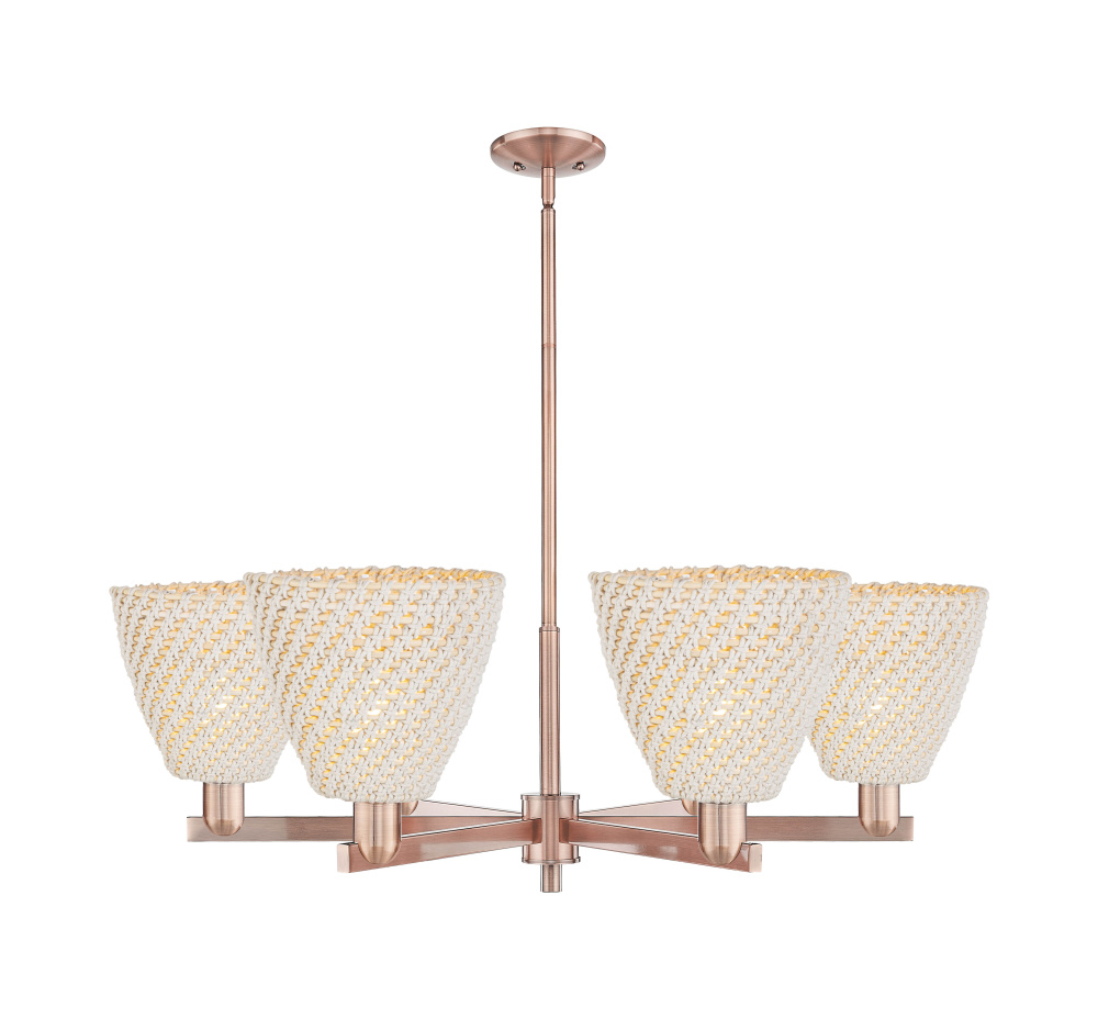 Bristol Natural - 6 Light - 39 inch - Antique Copper - Stem hung - Chandelier