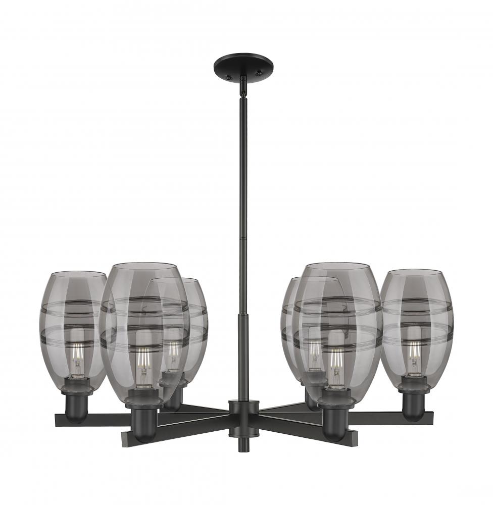 Vaz - 6 Light - 36 inch - Matte Black - Stem hung - Chandelier