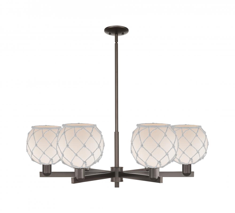 Farmhouse Rope - 6 Light - 38 inch - Oil Rubbed Bronze - Stem hung - Chandelier