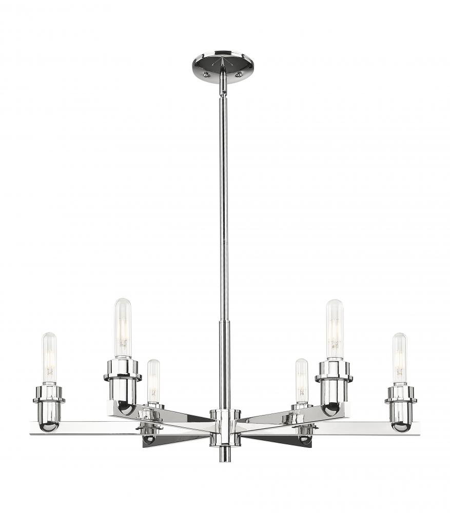 Arcadia - 6 Light - 32 inch - Brushed Polished Nickel - Chandelier