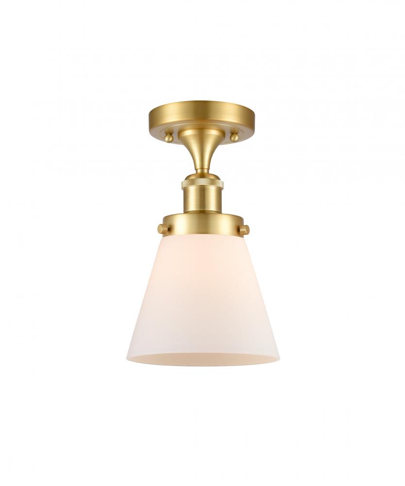 Cone - 1 Light - 6 inch - Satin Gold - Semi-Flush Mount