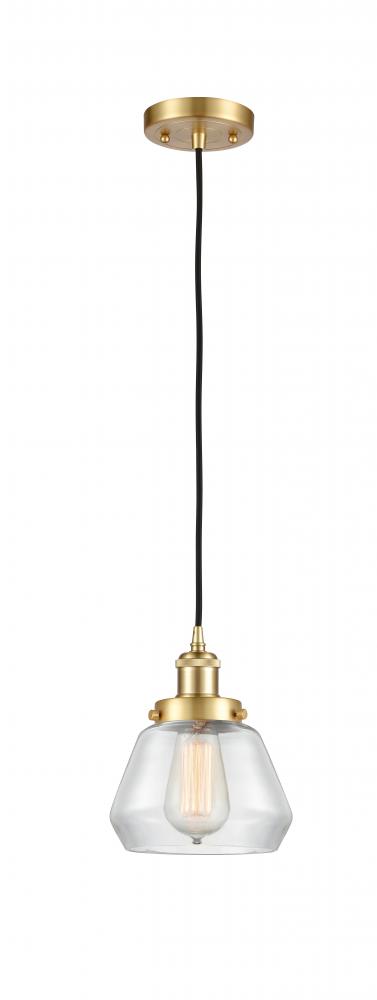 Fulton - 1 Light - 6 inch - Satin Gold - Cord hung - Mini Pendant