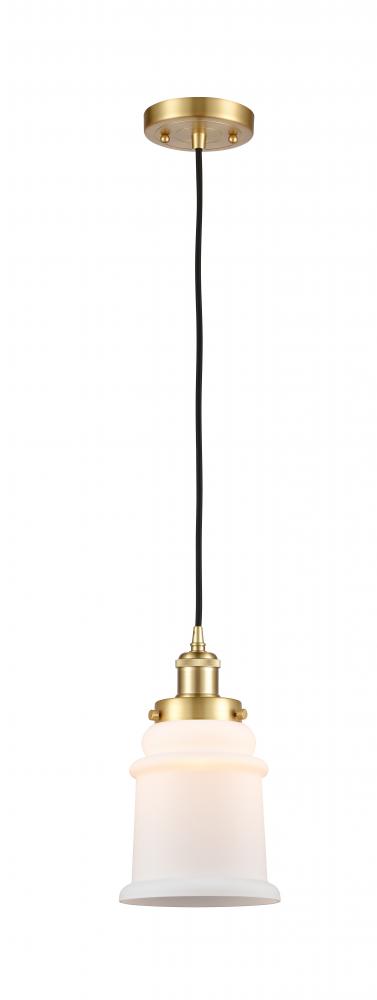 Canton - 1 Light - 6 inch - Satin Gold - Cord hung - Mini Pendant