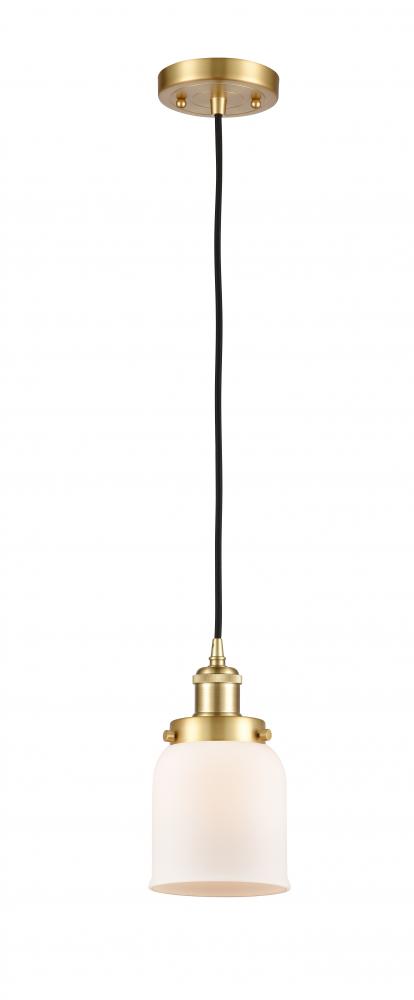 Bell - 1 Light - 5 inch - Satin Gold - Cord hung - Mini Pendant