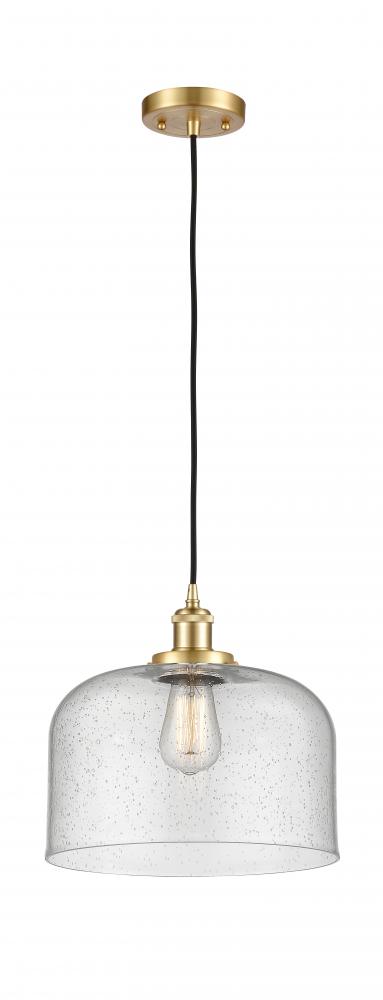 Bell - 1 Light - 12 inch - Satin Gold - Cord hung - Mini Pendant