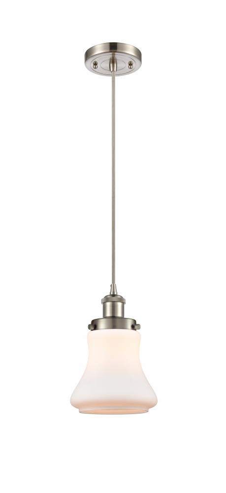 Bellmont - 1 Light - 6 inch - Brushed Satin Nickel - Cord hung - Mini Pendant